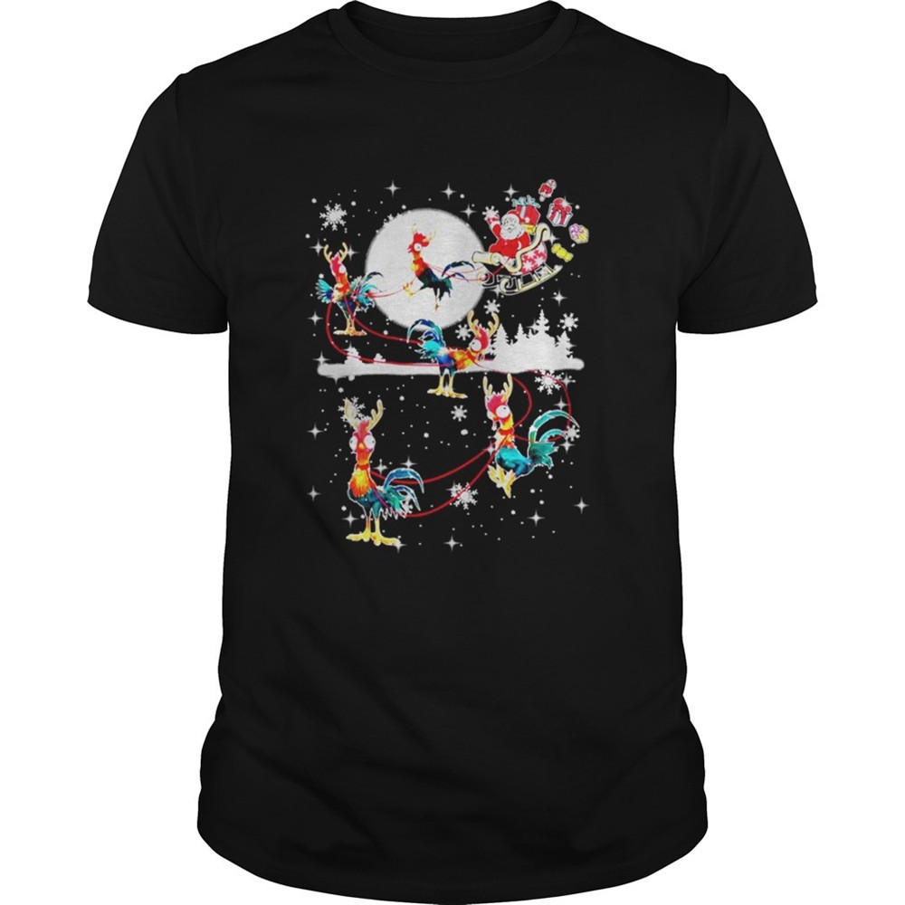 christmas-chicken-hei-hei-and-santa-claus-shirt-n4089iub Christmas chicken Hei Hei and Santa Claus shirt