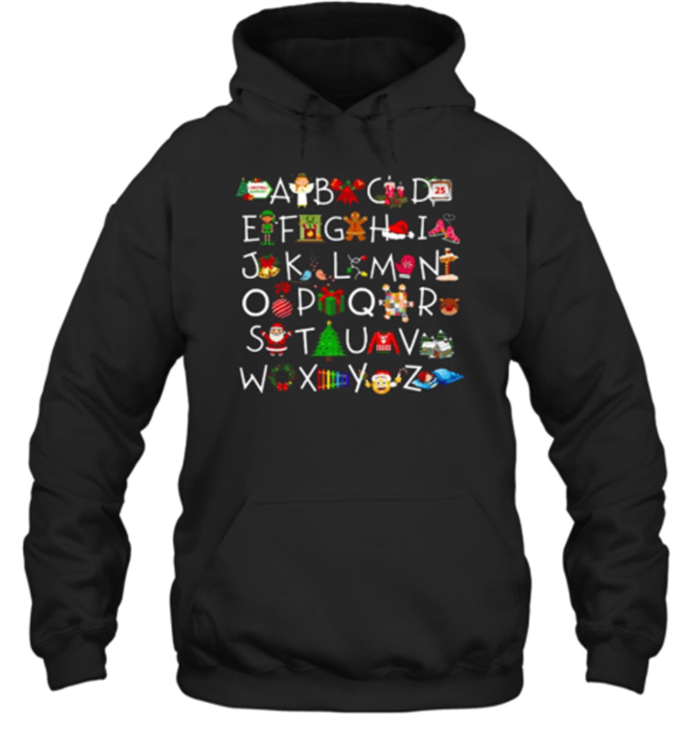 Christmas Elements Alphabet Teacher T-Shirt