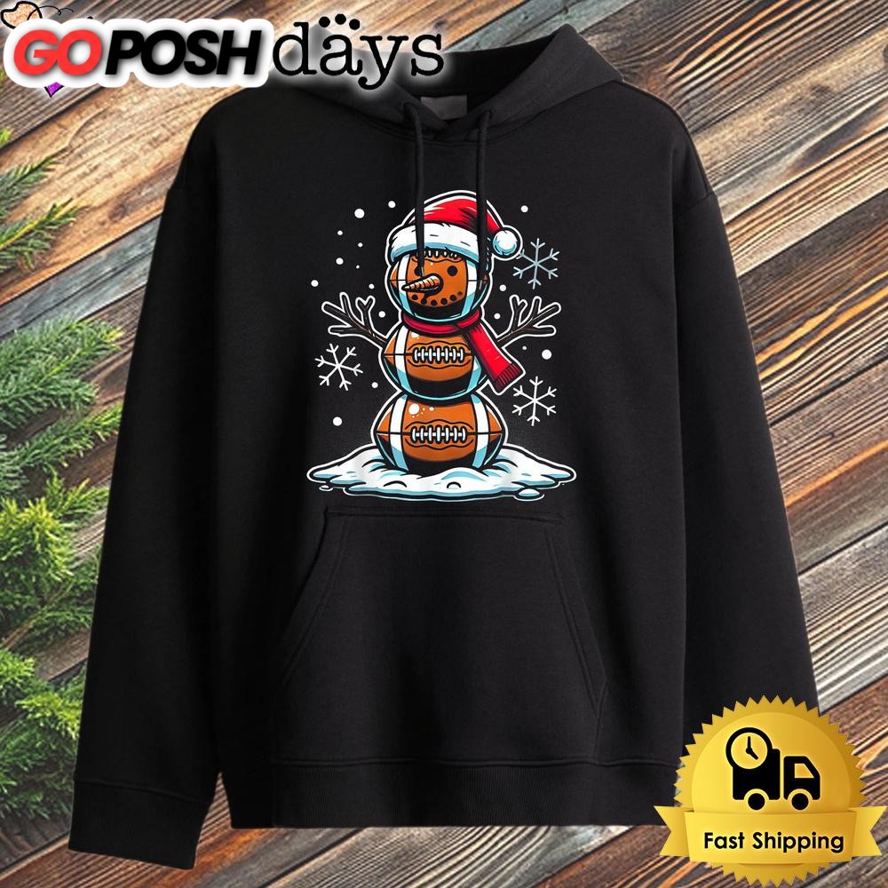 Christmas Football Snowman Holiday Sports Design Hoodie