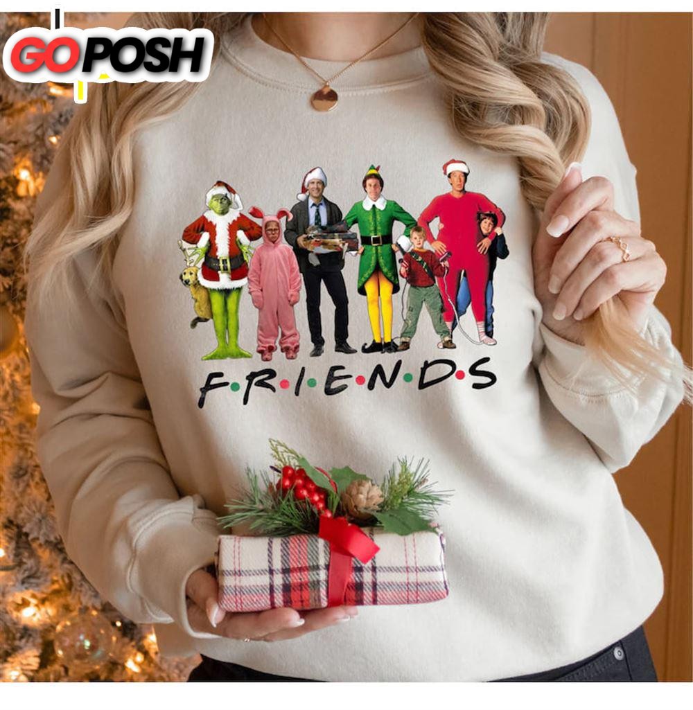 Christmas Friends Movie Characters Sweatshirt, Friends Movie Christmas Shirt