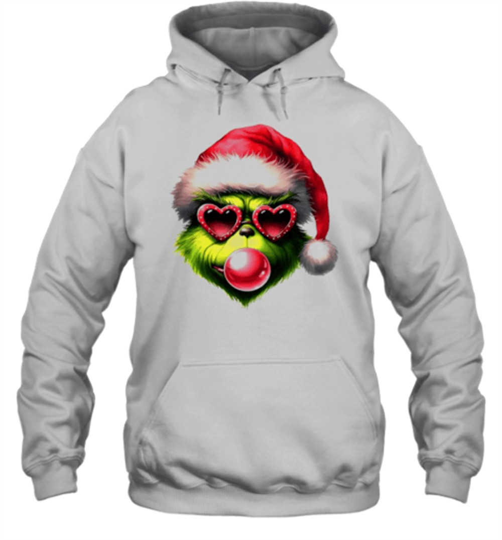 Christmas Grinch Blowing Up Bubble Merry Grinchmas T-Shirt