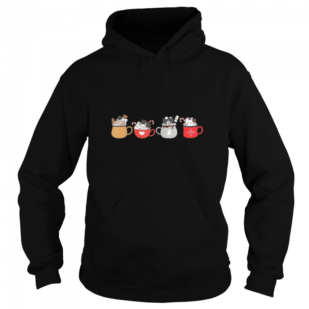 Christmas Happy Cute Cat in Coffee Mug T-Shirt B0B7DXQ3JR