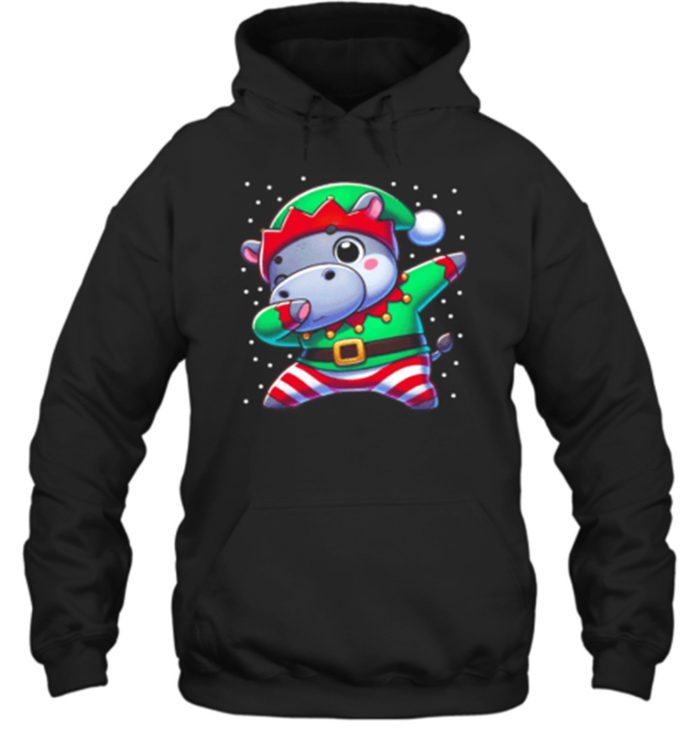 Christmas Hippo Elf Funny Hippo Lover T-Shirt