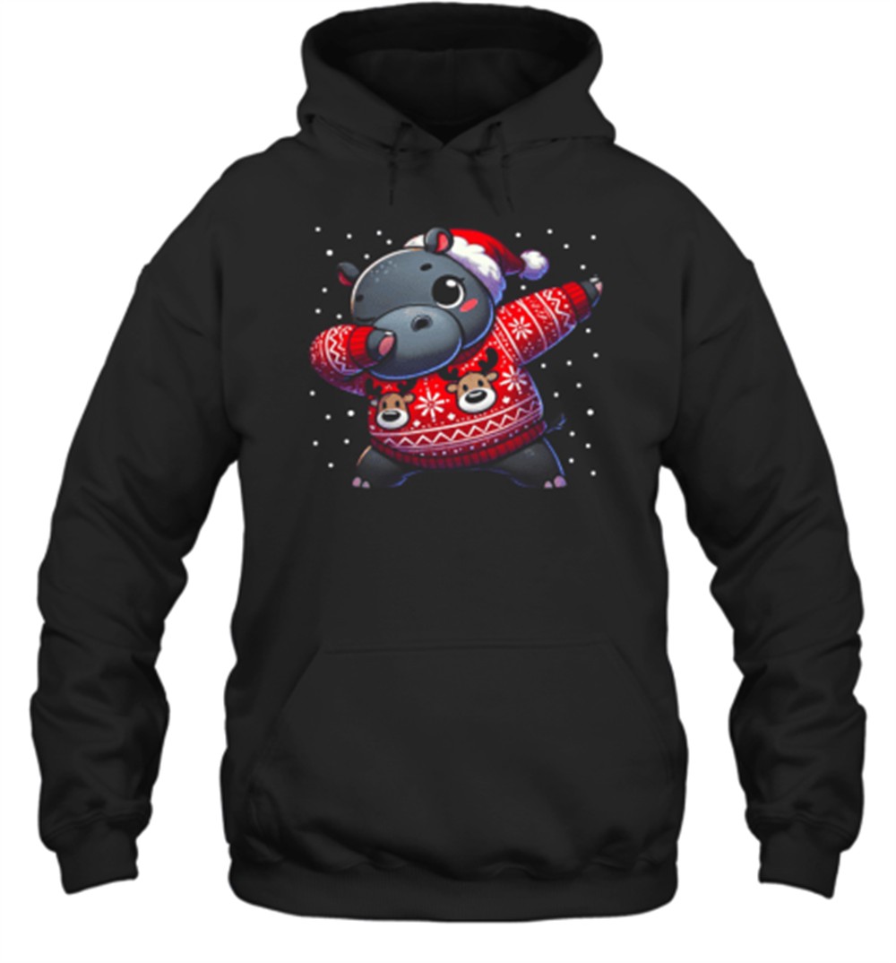 Christmas Hippo Lover Funny Hippo Ugly Christmas T-Shirt