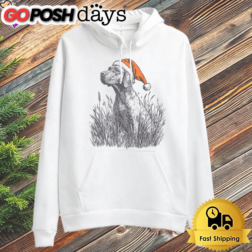 Christmas Hunting Dog In Santa Hat Festive Labrador Hoodie