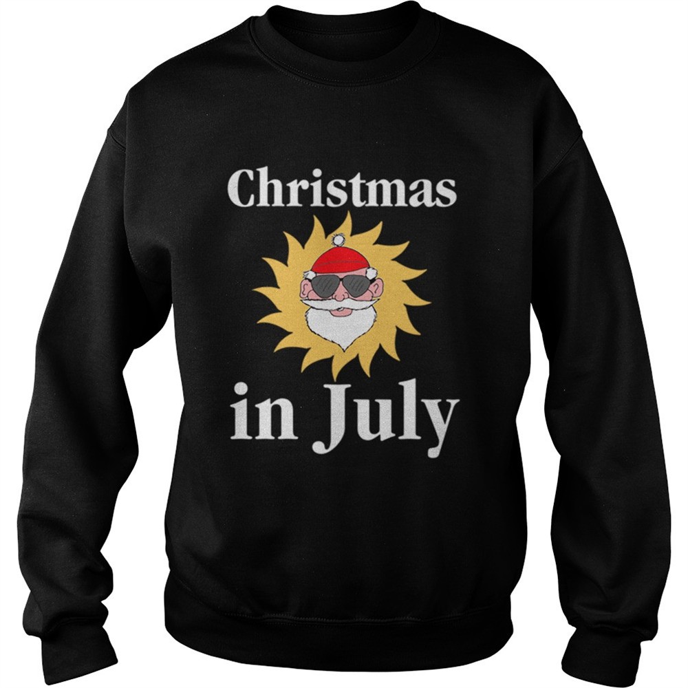 Christmas In July Funny Sunny Santa Holiday Graphic shirt