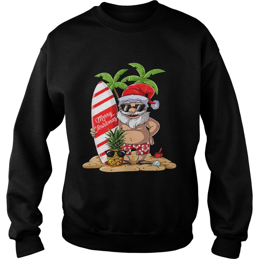 Christmas in July Santa Hawaiian Surfing T Shirt