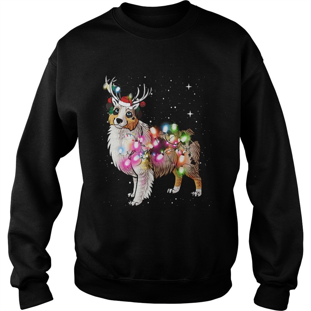 Christmas Lights Australian Shepherd Dog TShirt