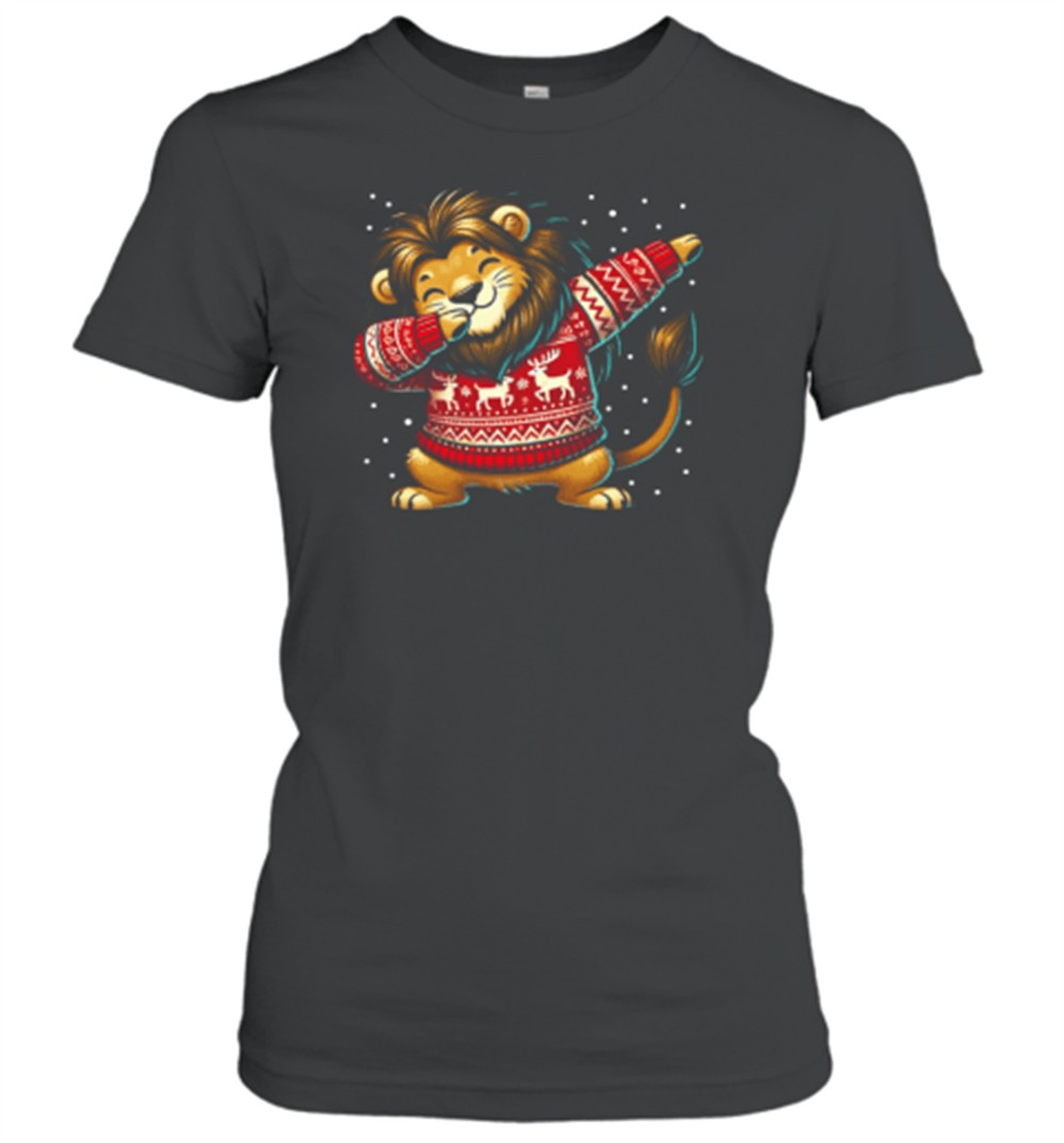 christmas-lion-lover-funny-lion-ugly-christmas-t-shirt-maglxxpd Christmas Lion Lover Funny Lion Ugly Christmas T-Shirt