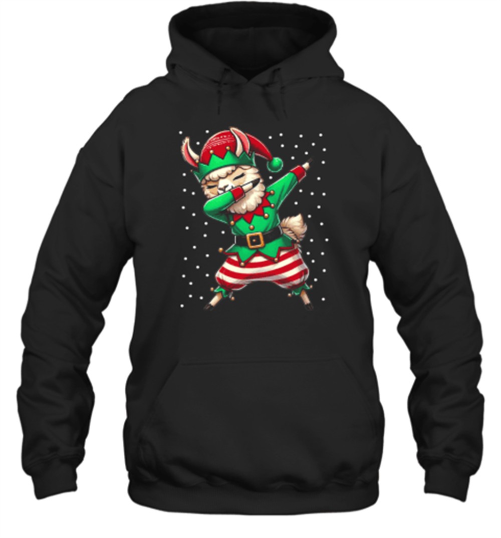 Christmas Llama Elf Funny Llama Lover Alpaca T-Shirt