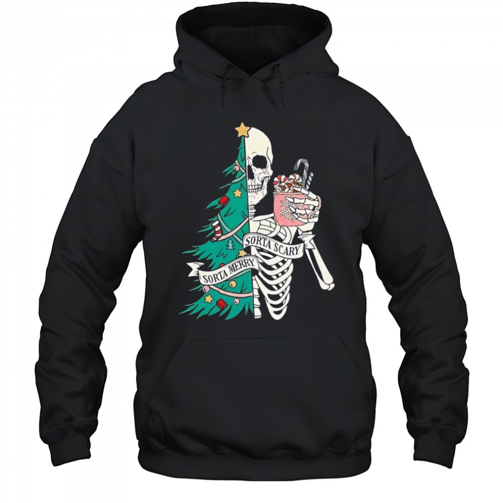 Christmas Sorta Merry Sorta Scary Skeleton Xmas shirt