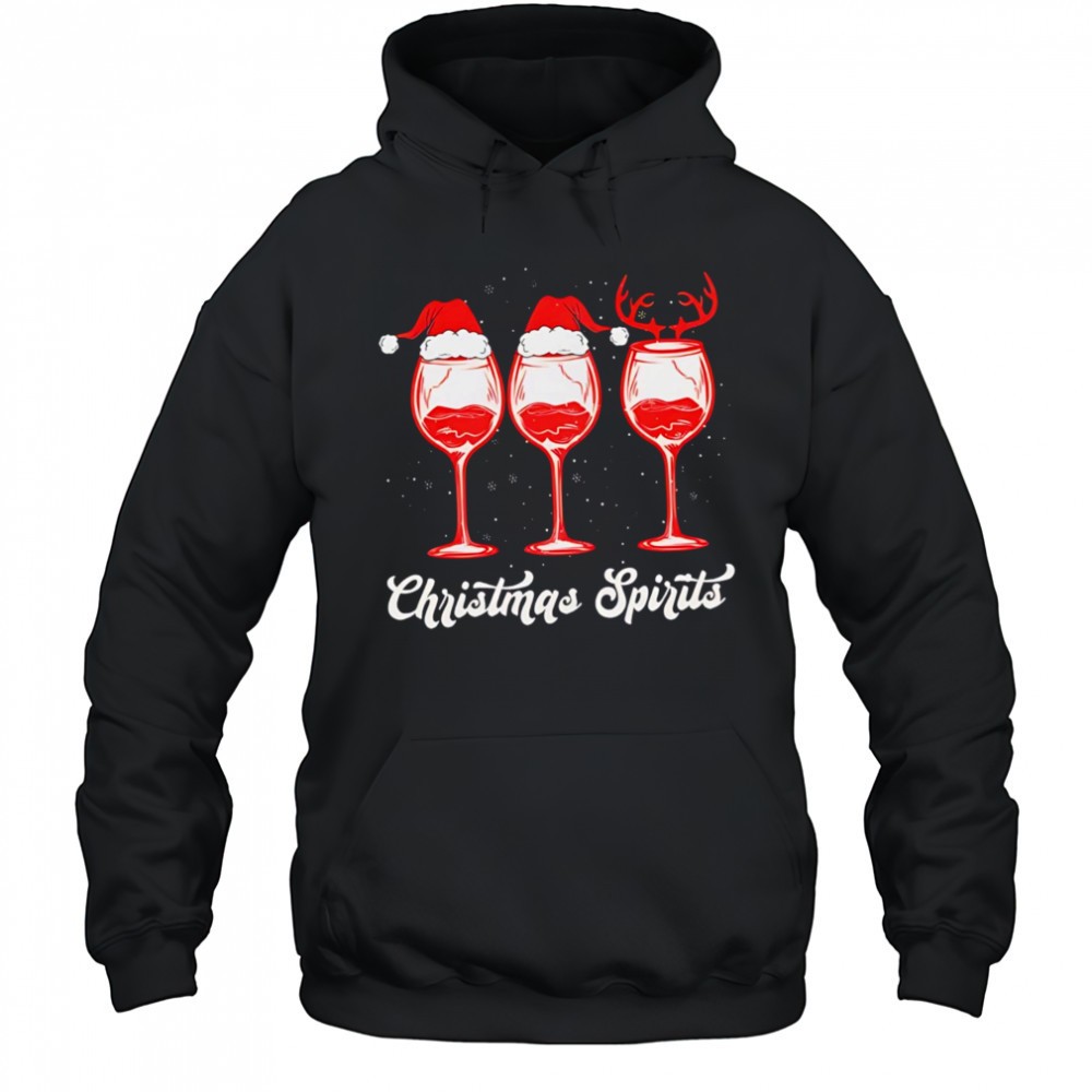 Christmas Spirits Glasses Of Wine Holiday shirt
