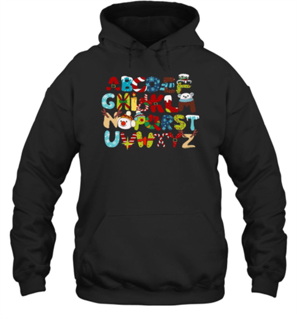 Christmas Style Alphabet Teacher T-Shirt