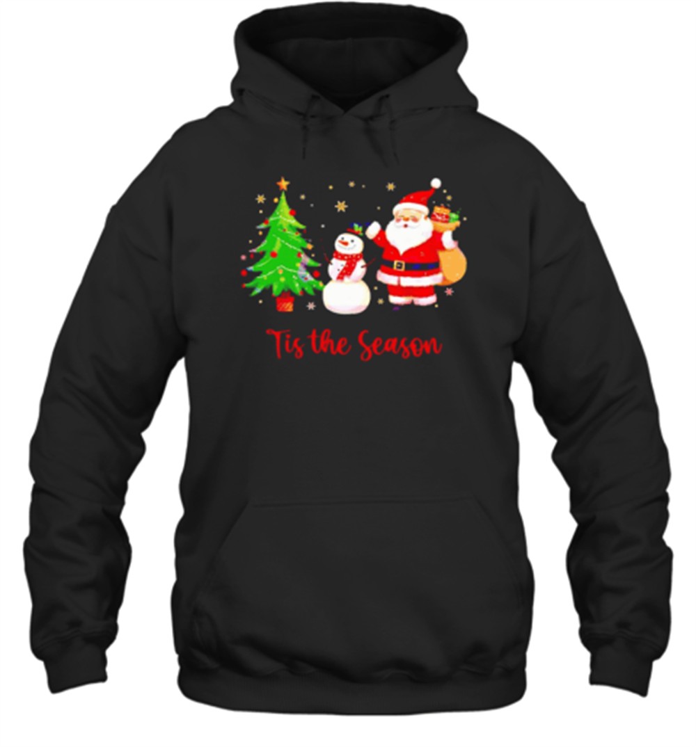 Christmas Tis The Season Santa Claus Snowman T-Shirt