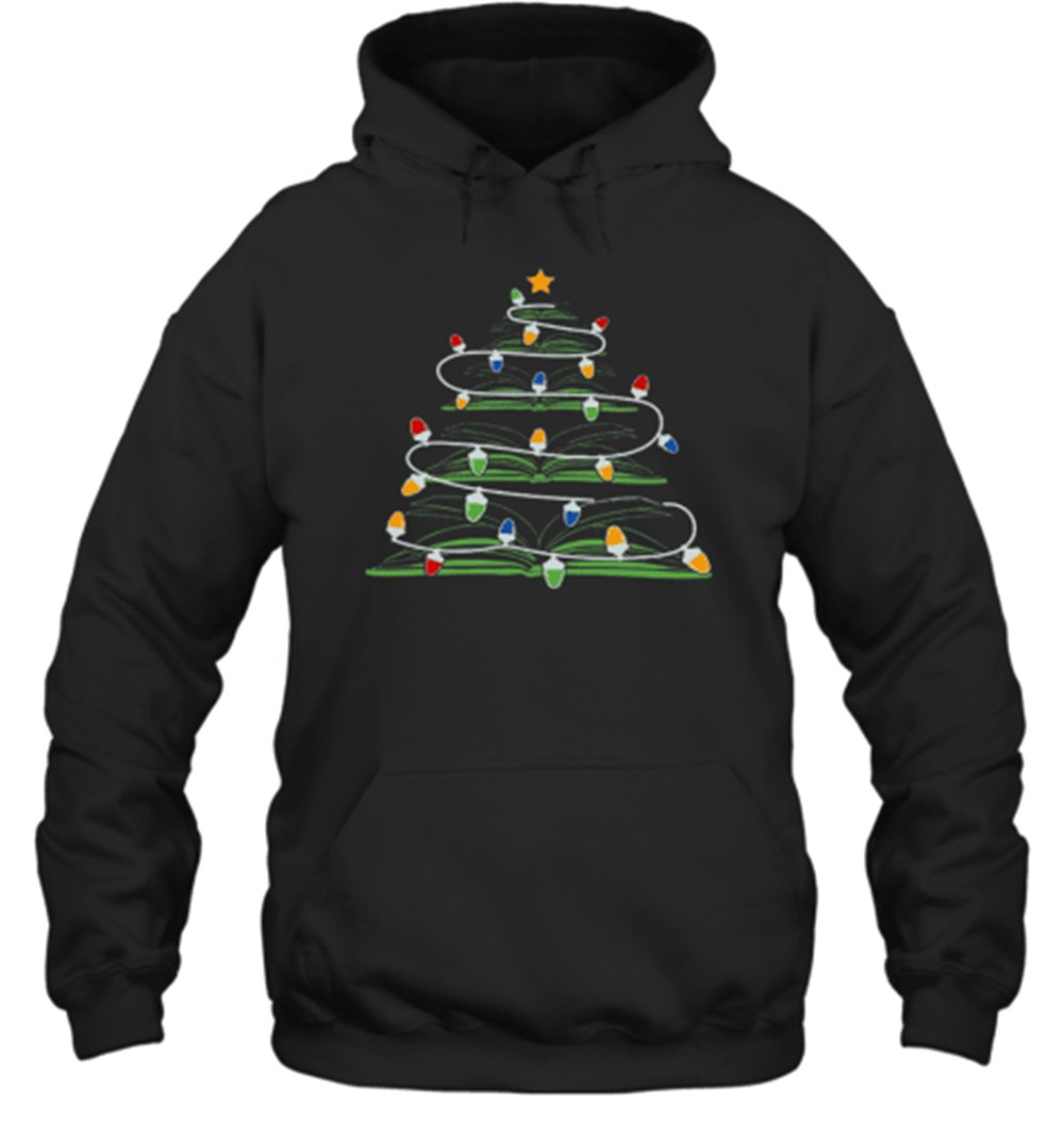 Christmas Tree Made Of Books Teacher T-Shirt