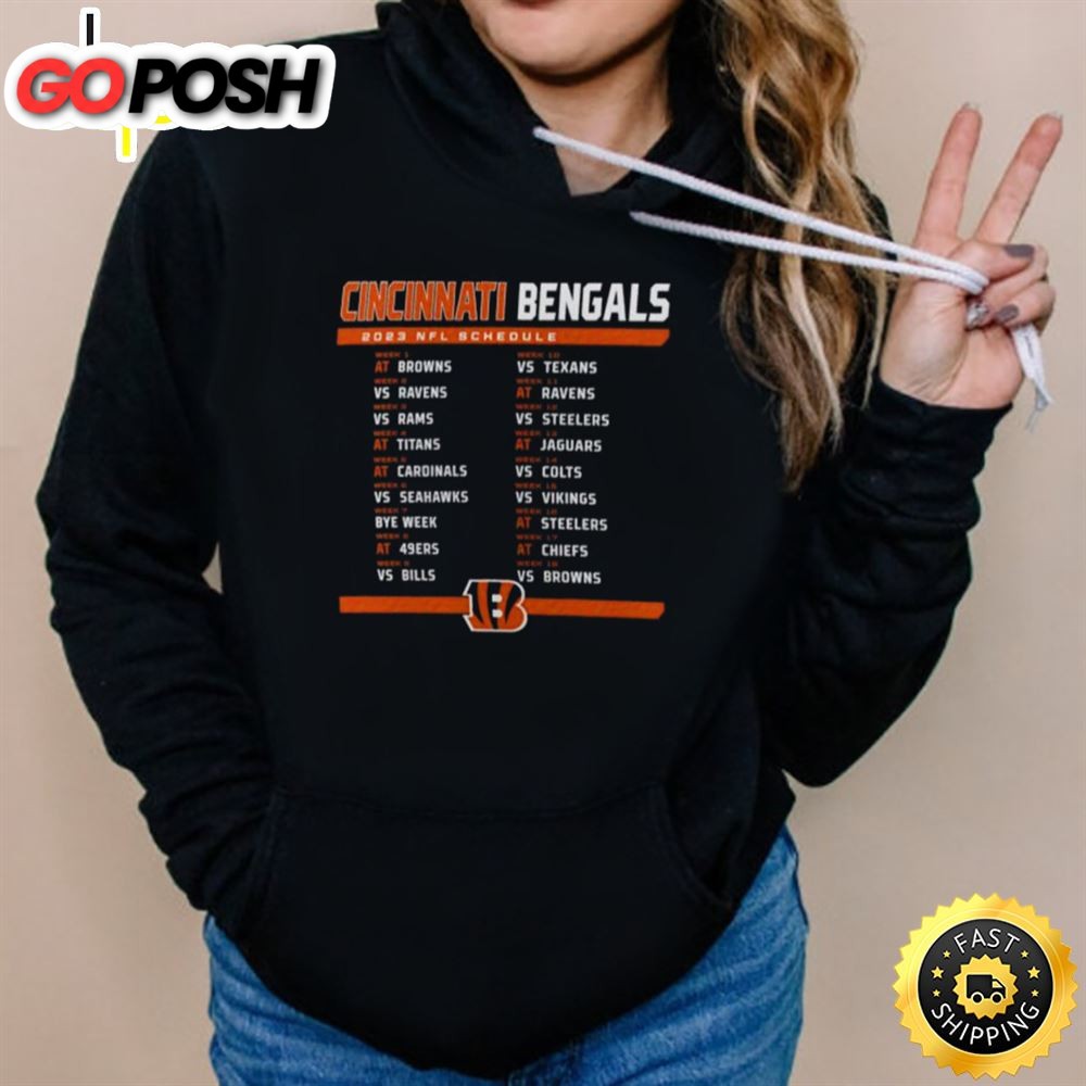 Cincinnati Bengals 2025 Nfl Schedule T-Shirt