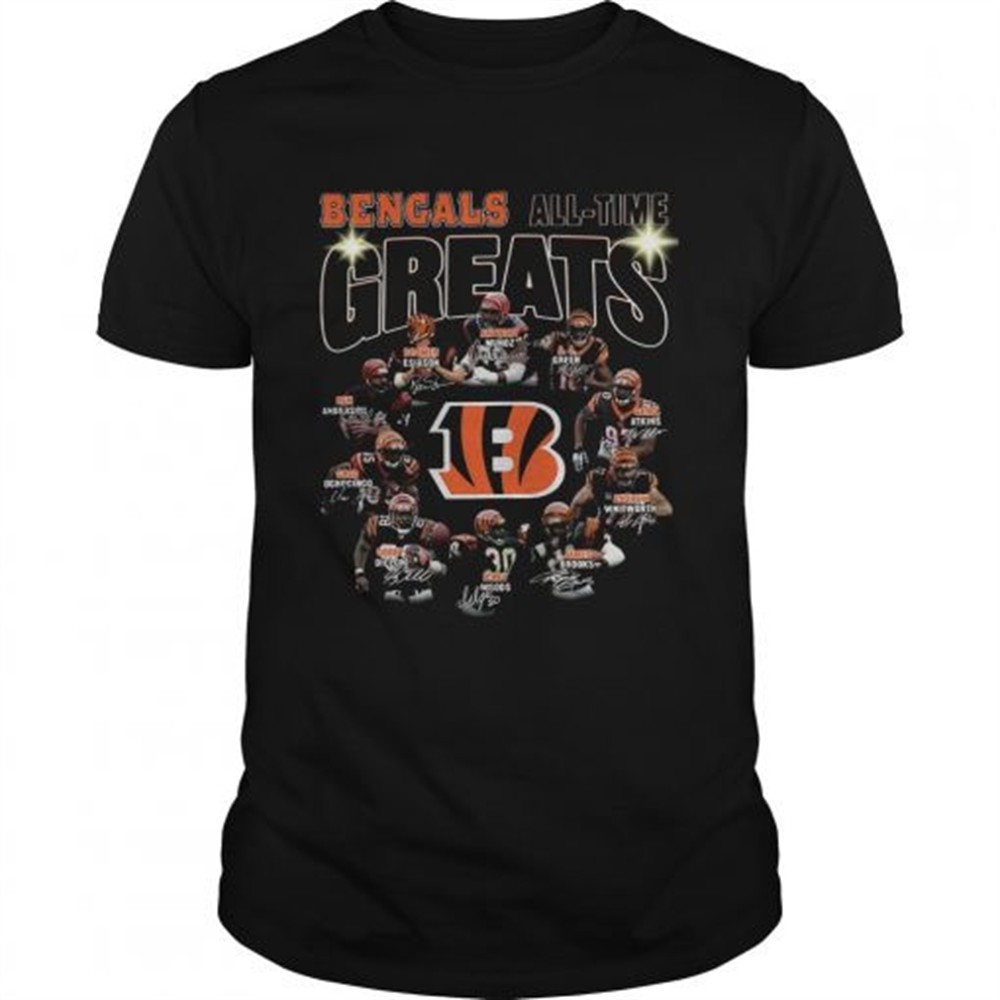 Cincinnati Bengals all time great players signatures shirt