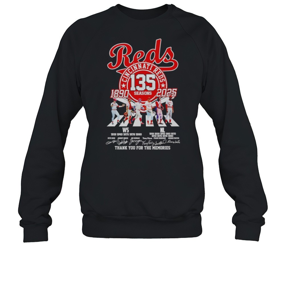 Cincinnati Reds 135 Seasons 1890 2025 Abbey Road Thank You For The Memories Shirt