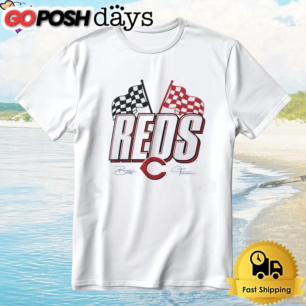 Cincinnati Reds 2025 Mlb Speedway Classic Checkered Flag T-Shirt