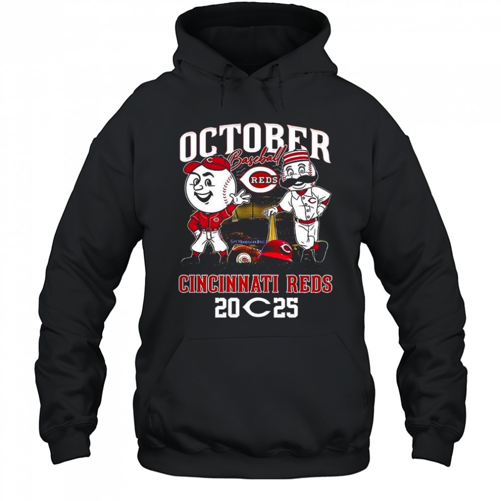 Cincinnati Reds baseball October 2025 Mr. Red and Mr. Redlegs mascot shirt