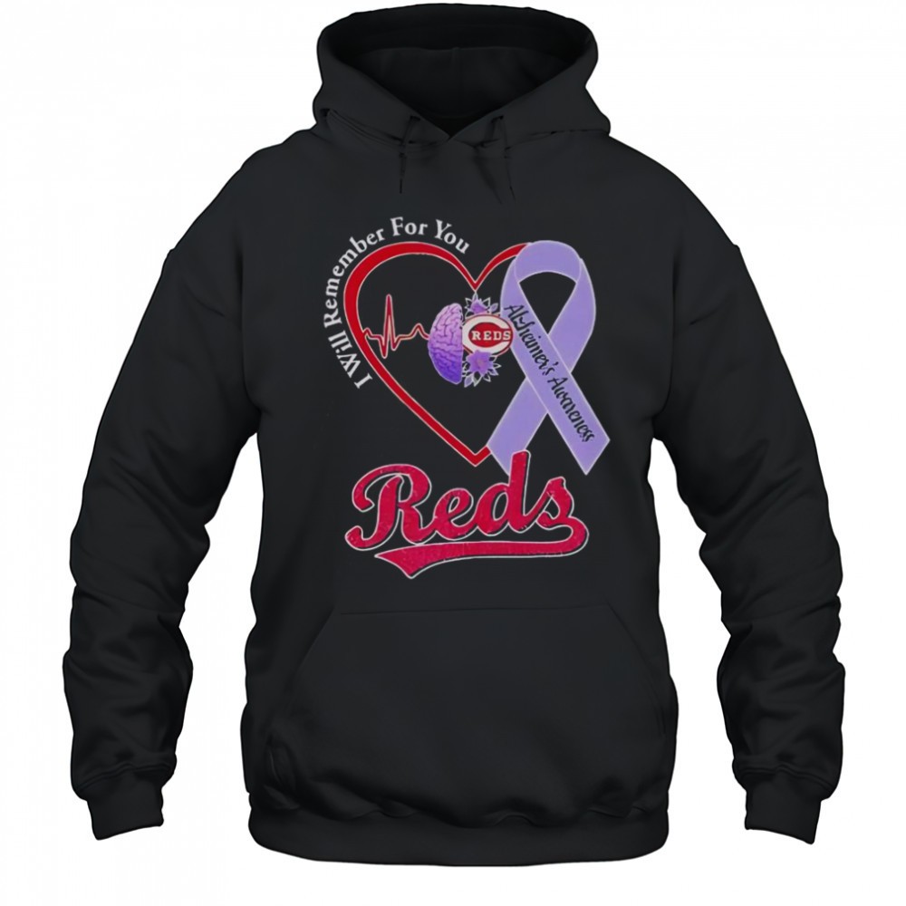 Cincinnati Reds I Will Remember For You Alzheimers Awareness T-Shirt