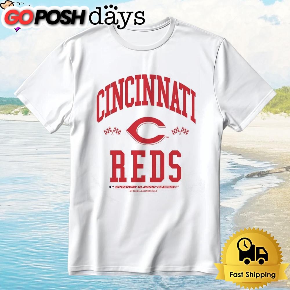 Cincinnati Reds Mlb Speedway Classic 2025 Checkered Flag T-Shirt