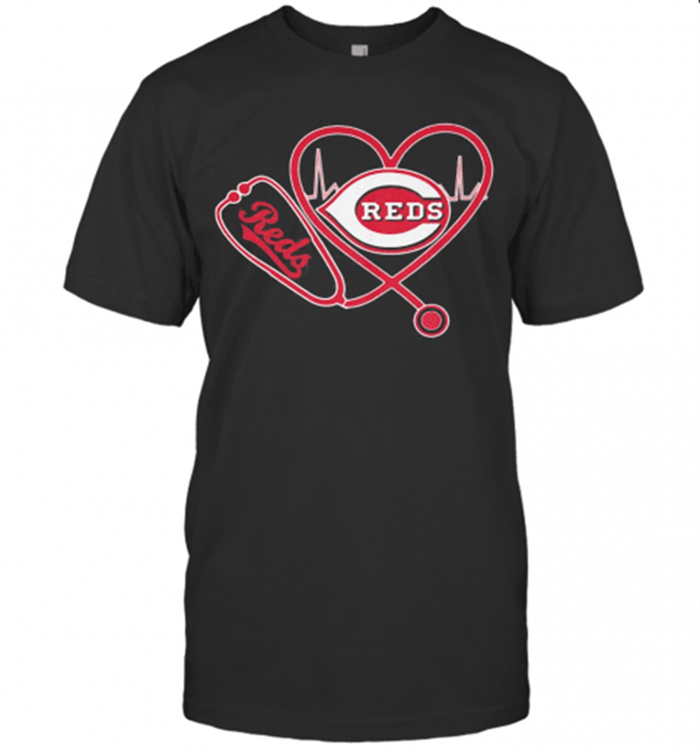 Cincinnati reds stethoscope heart shirt T-Shirt