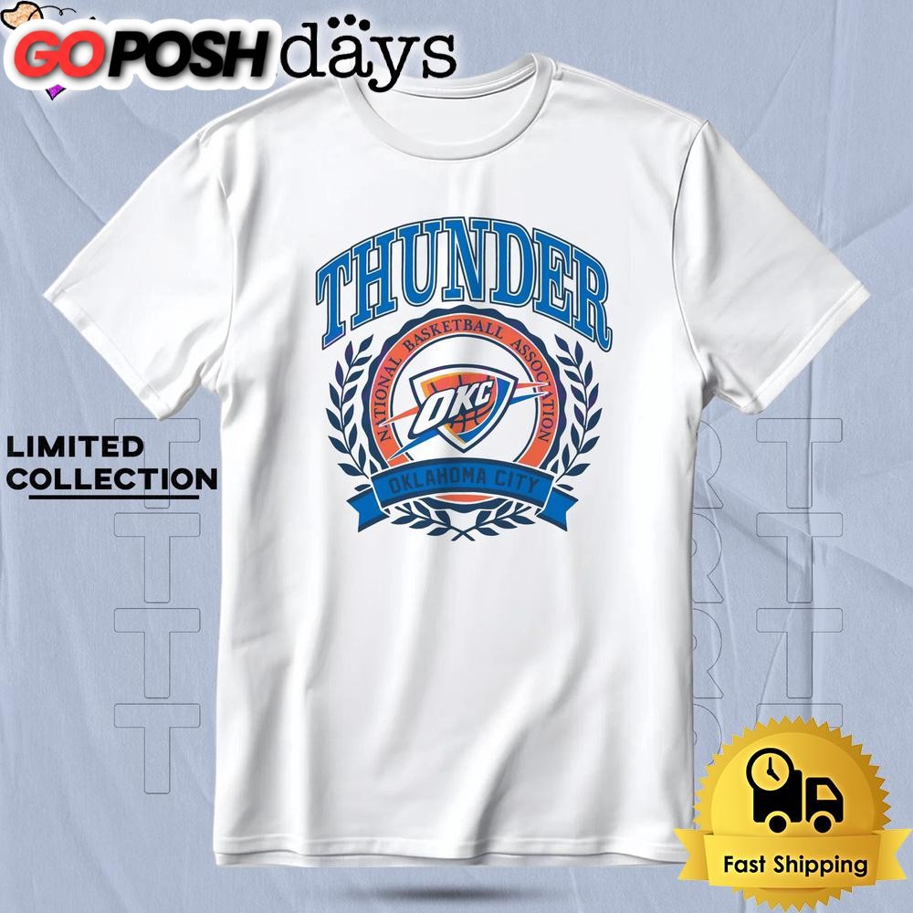 Classic Nba Logo Oklahoma City Thunder Crest T Shirt