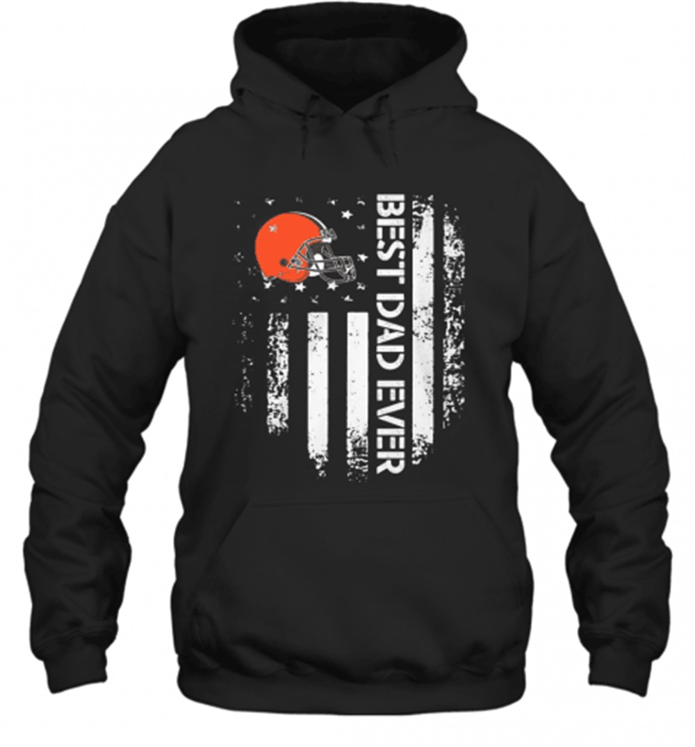 Cleveland Browns Best Dad Ever American Flag T-Shirt