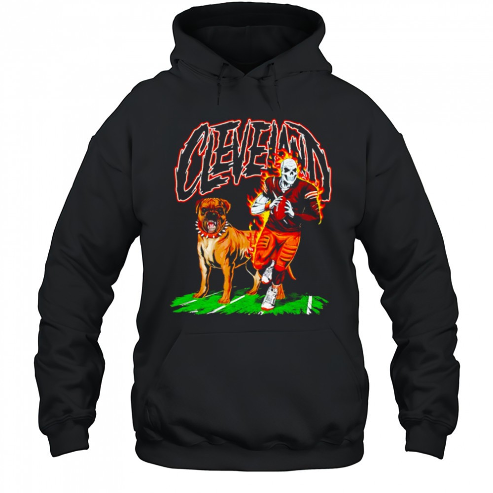 Cleveland Browns Skeleton Football Player and Dog shirt