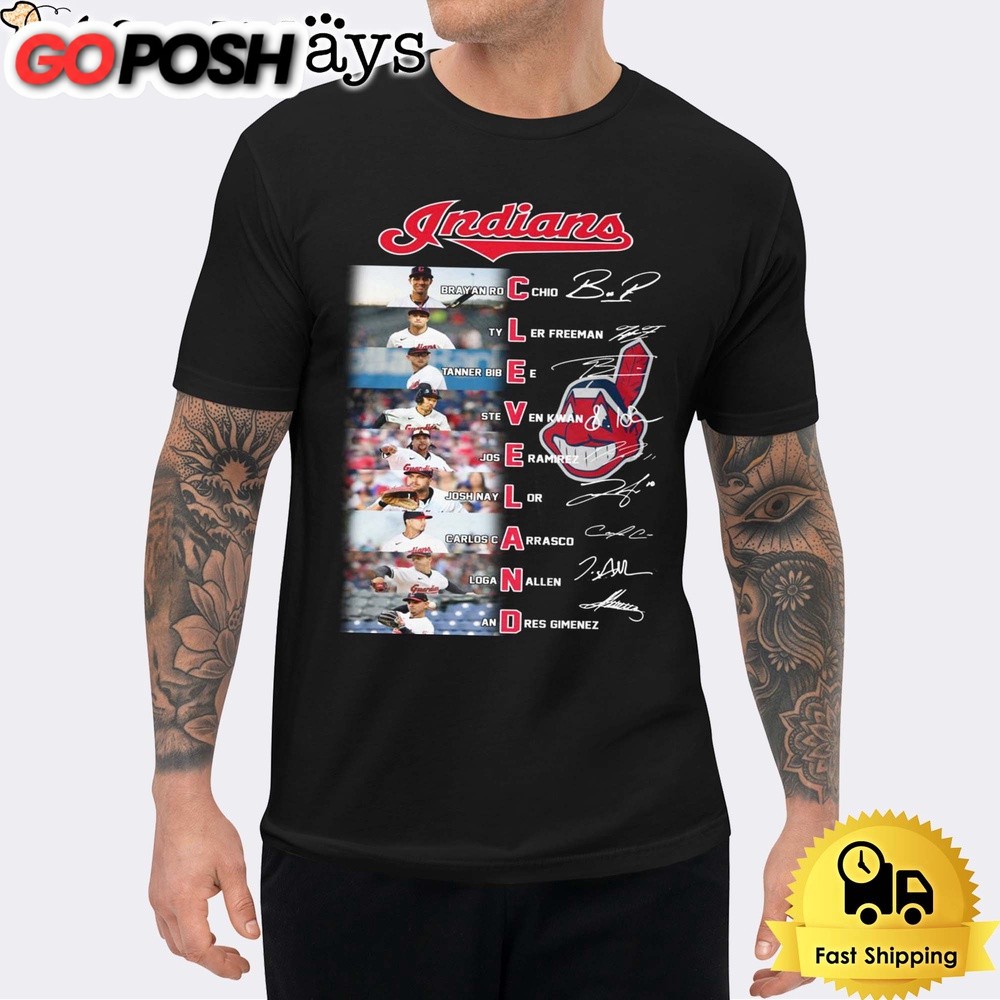 Cleveland Indians Logo Team Signature Unisex T-Shirt