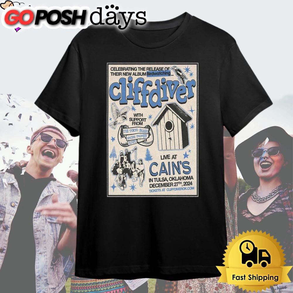 Cliffdiver Tour At Cain’s Ballroom Tulsa, OK On Dec 27 2024 T Shirt