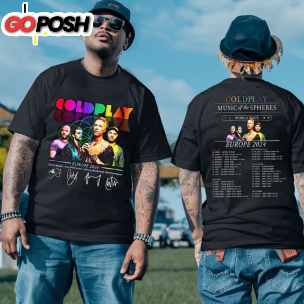 Coldplay Band Music Of The Spheres Tour 2024 World Tour Europe 2024 Shirt