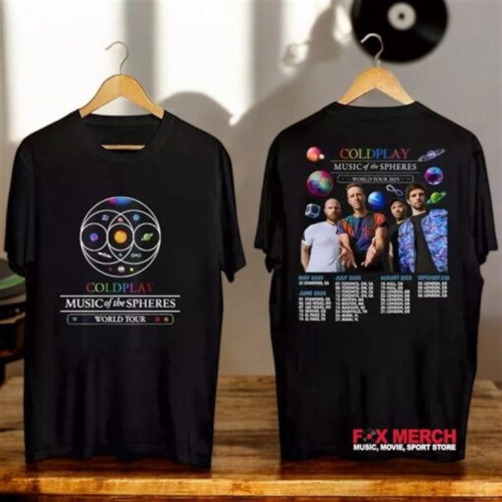 Coldplay Music of the Spheres Tour 2025 Concert Shirt