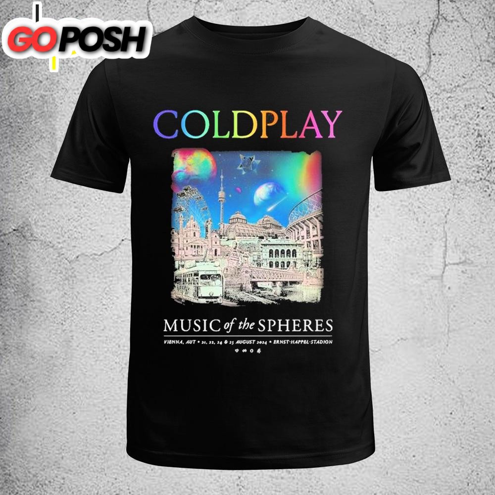 Coldplay Vienna August 2025 Music Of The Spheres Tour Unisex T-Shirt