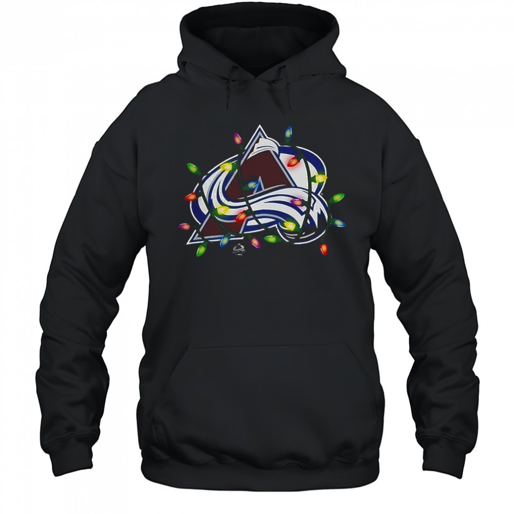 Colorado Avalanche logo Holiday Merry Christmas lights shirt