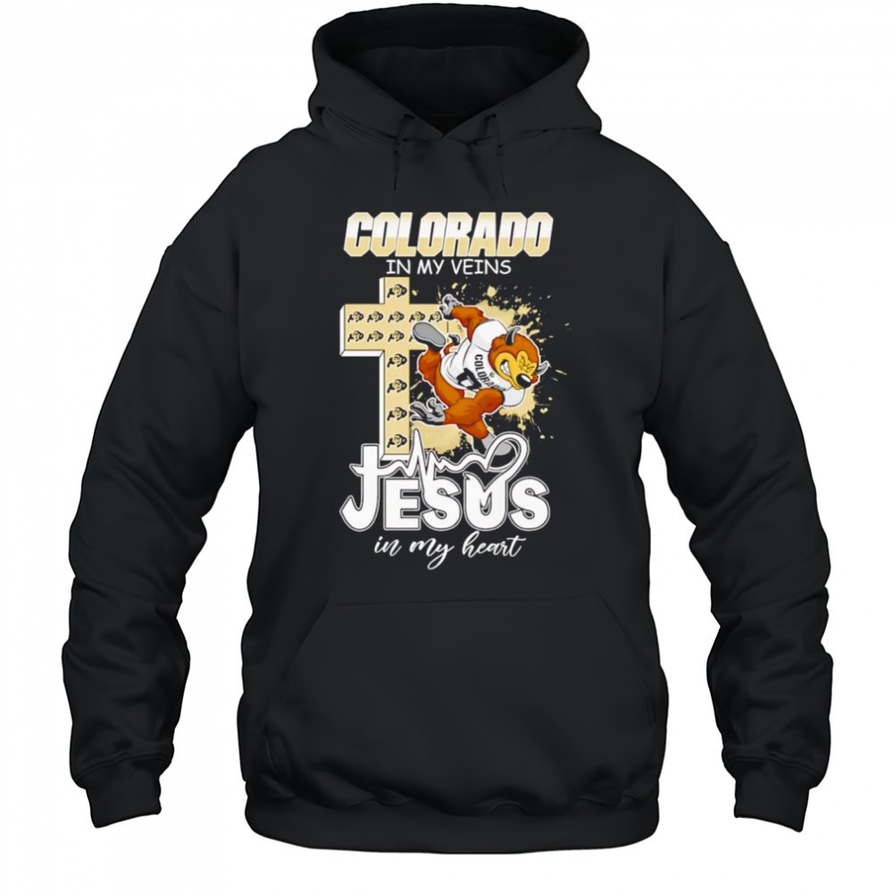 Colorado in my veins Jesus in my heart mascot shirt