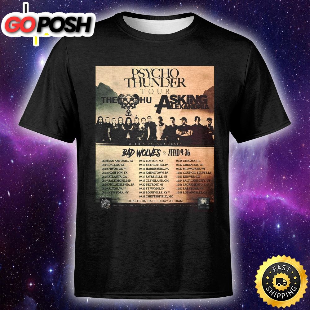 Concert The Hu Asking Alexandria Sep 03 Tour 2025 Houston Unisex Tshirt