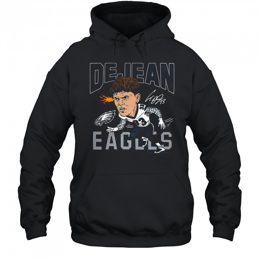Cooper DeJean Philadelphia Eagles football caricature player graphic signature shirt