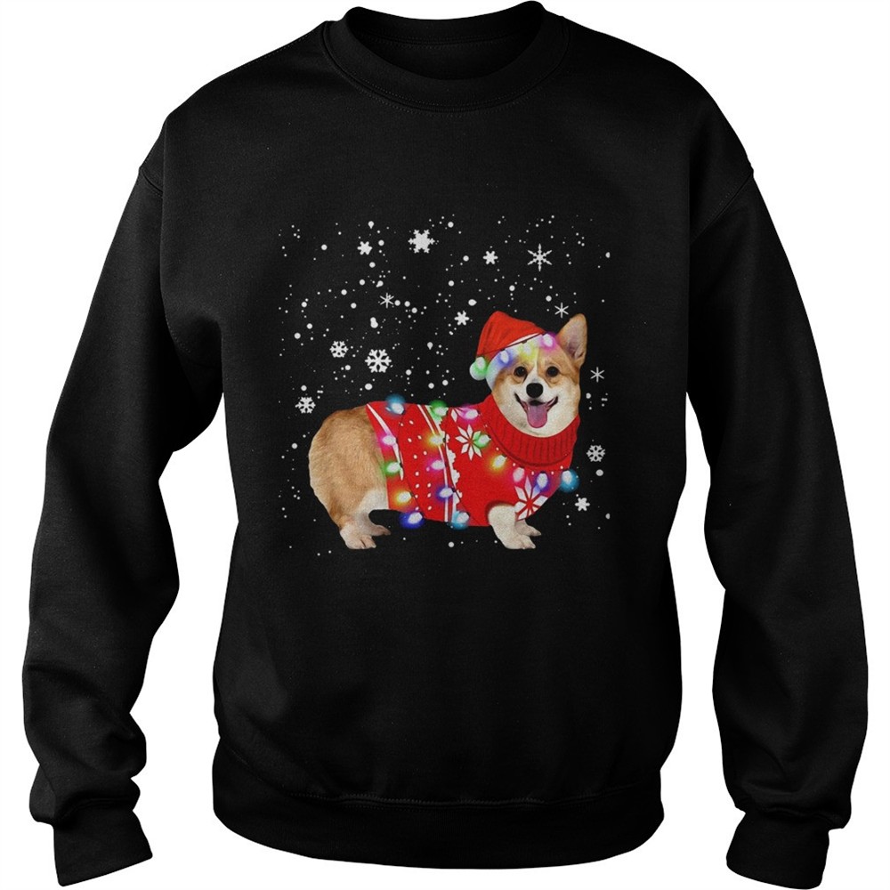 Corgi lovely christmas light Crewneck shirt