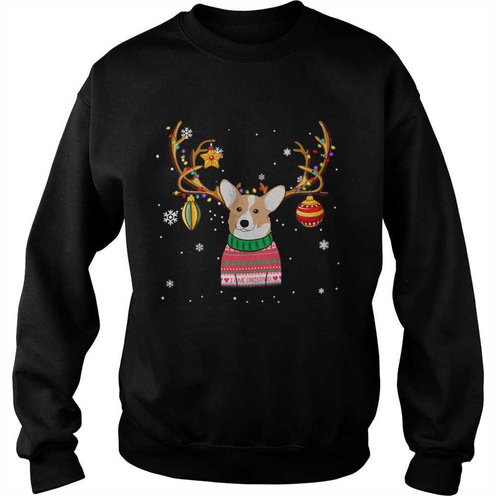 Corgi Reindeer Christmas Holiday Funny TShirt