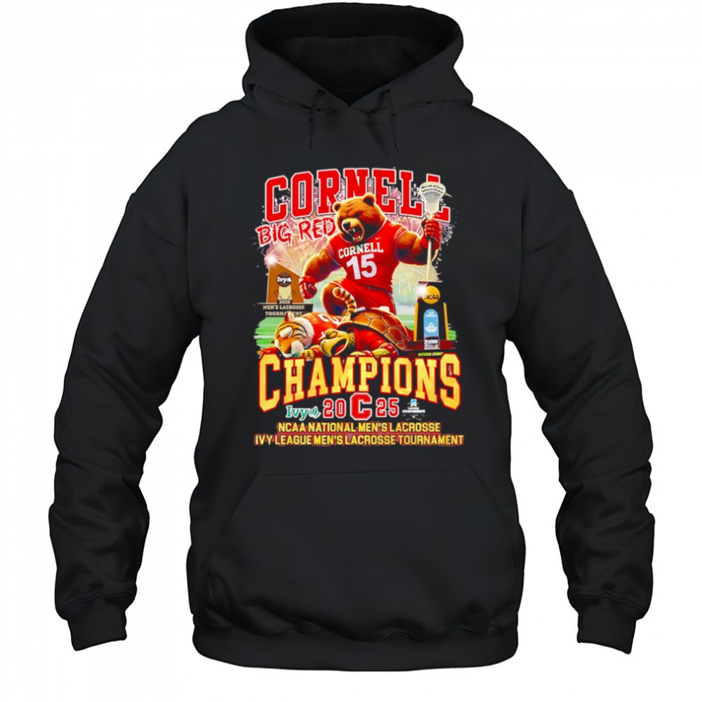 Cornell Big Red Champions 2025 NCAA National Mens Lacrosse Ivy League Mens Lacrosse Tournament shirt