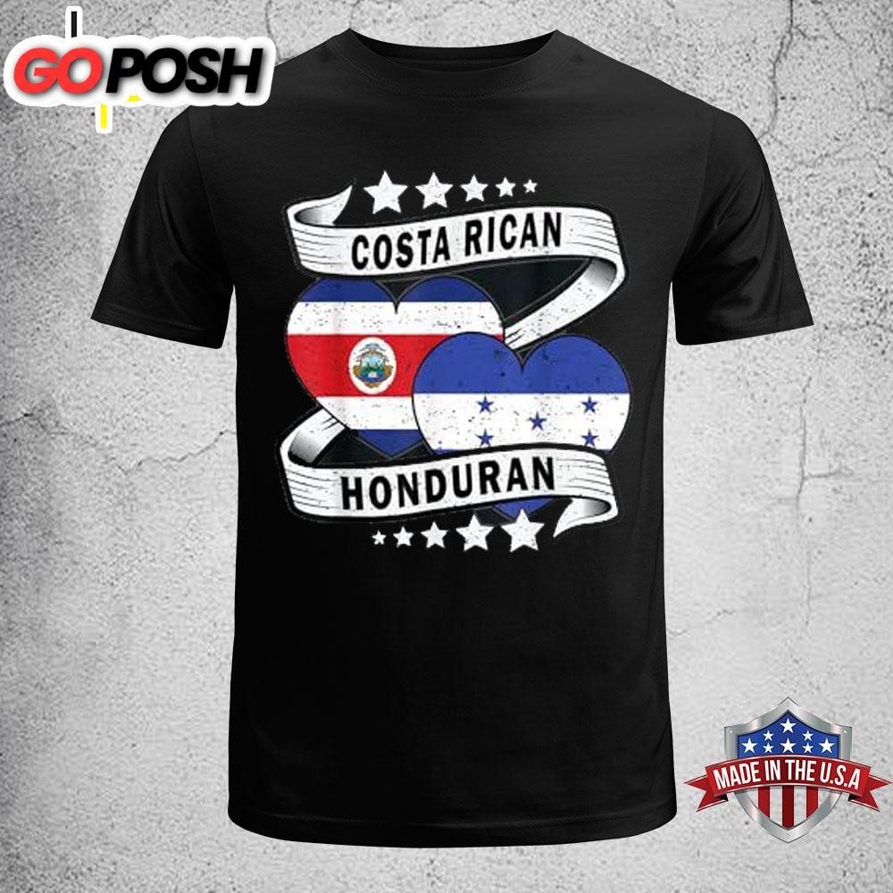 Costa Rican Honduran Shirt Honduras Y Costa Rica Flag T-Shirt
