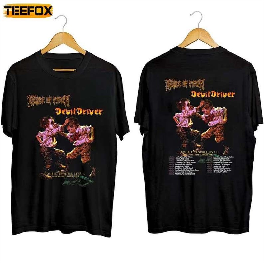 cradle-of-filth-devildriver-double-trouble-live-us-co-headline-tour-2023-short-dbpy913r Cradle of Filth & DevilDriver Double Trouble Live US Co-Headline Tour 2023 Short-Sleeve T-Shirt