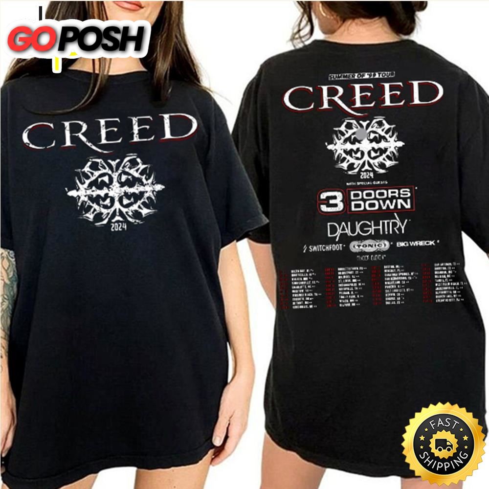 Creed 2024 Tour Summer Of 99 Tour Shirt Creed Band Fan