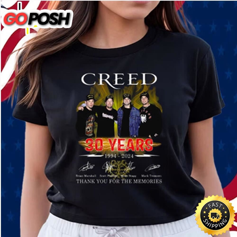 Creed 30 Years 1994-2025 Thank You For The Memories Shirt