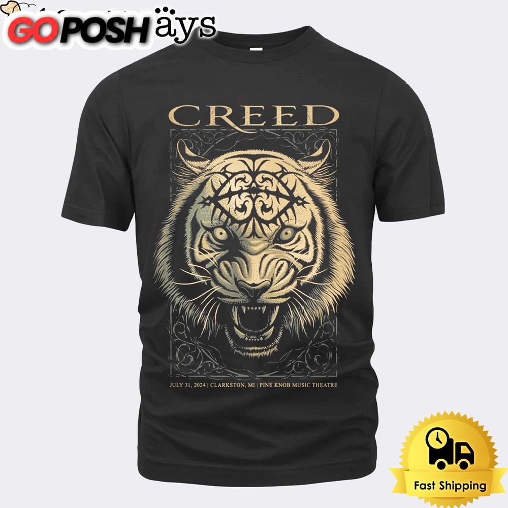 Creed Tour At DTE Energy Music Theatre Clarkston MI On July 31 2024 Unisex T-Shirt