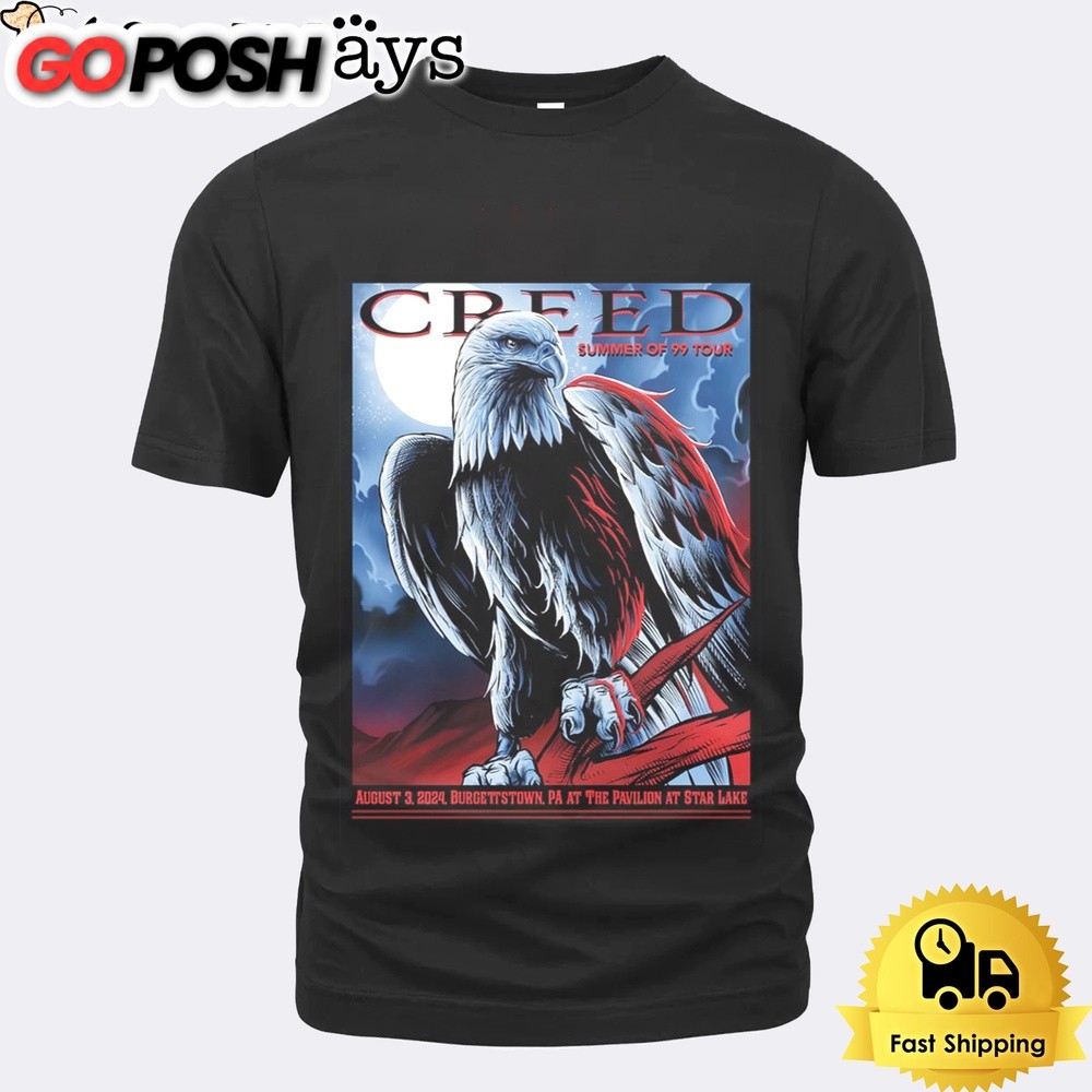 Creed Tour On August 3 2024 At The Pavilion At Star Lake In Burgettstown PA Unisex T-Shirt