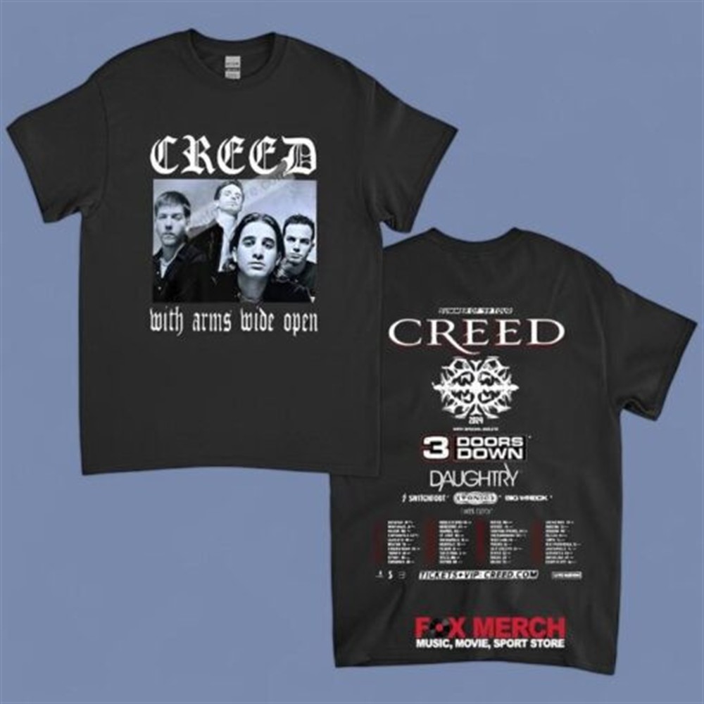 Creed With Arms Wide Open 2024 Tour Summer Of 99 Music T-Shirts