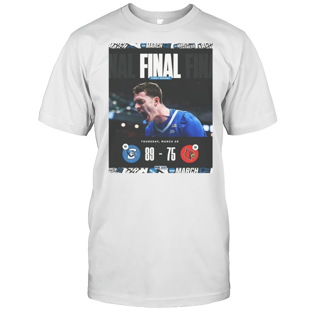 creighton-bluejays-vs-louisville-cardinals-final-first-round-89-75-thursday-marc-ja0rzni3 Creighton Bluejays Vs Louisville Cardinals Final First Round 89 75 Thursday March 20 2025 T-shirt